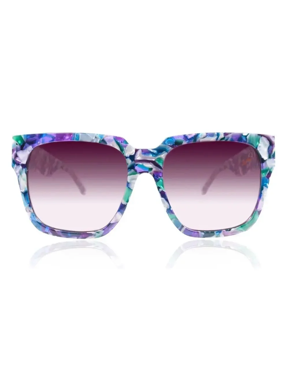 New Anna Karin Karlsson Coco Stories Winter Square Sunglasses Blue-Purple Marble